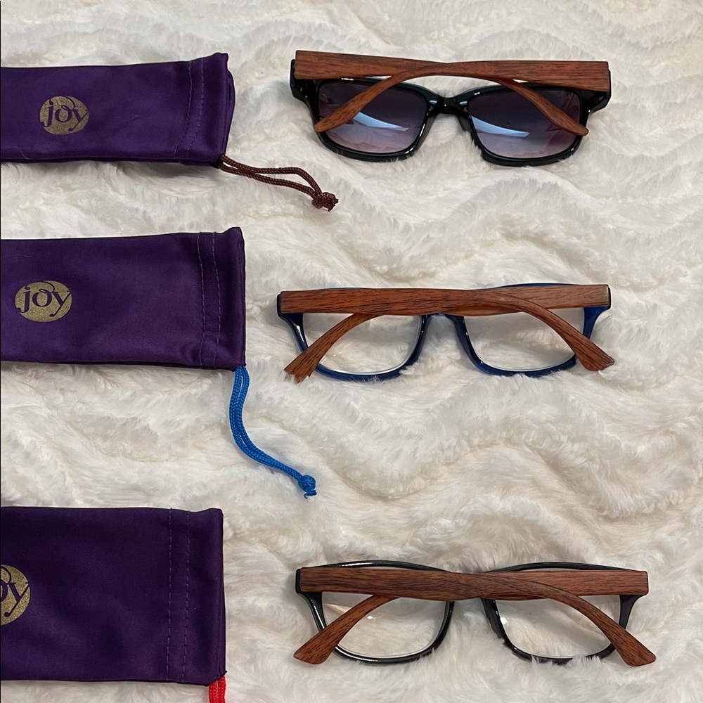 Joy Mangano +2.00 Blue, Brown Readers & Black Sunglasses - Picture 2 of 15